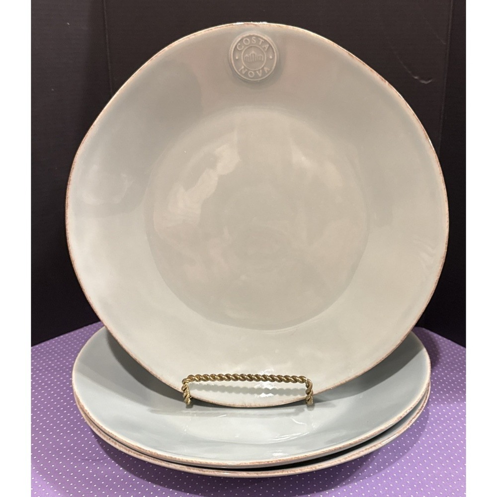 Costa Nova Round Dinner Plate Plates Turquoise Portugal 10.5‎ Inch Set Of 3